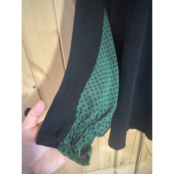 Cabi | Get Together Sweater, Black with Sheer Green Pattern Back | Size M - Picture 8 of 14